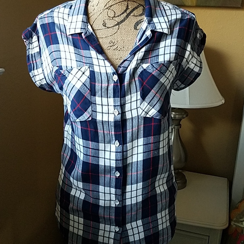 JACHS GIRLFRIEND button up plaid sz S